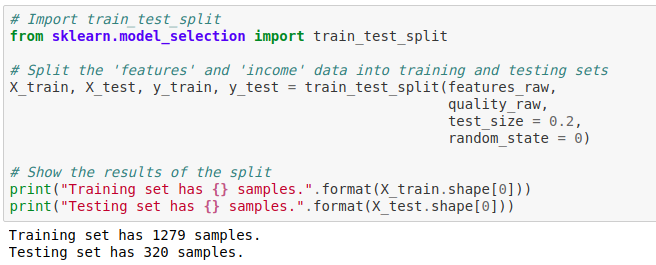 Screenshot of code cell with output